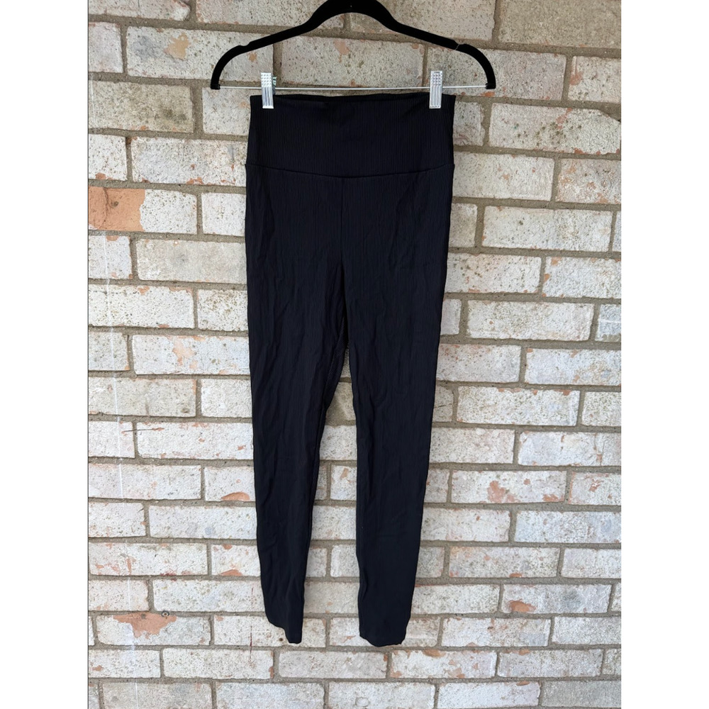 Susana Monaco Women’s Black Ribbed Leggings Size Medium NWT